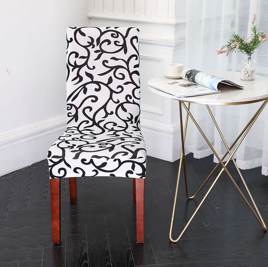 HKM-491539 Elastic Anti-Fouling Chair Cover for Rectangular Chairs, Polyester Blend, Fits Chair Backs 45-58cm