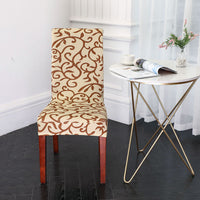 HKM-491539 Elastic Anti-Fouling Chair Cover for Rectangular Chairs, Polyester Blend, Fits Chair Backs 45-58cm
