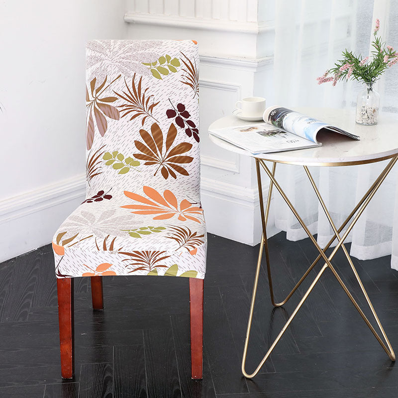 HKM-491539 Elastic Anti-Fouling Chair Cover for Rectangular Chairs, Polyester Blend, Fits Chair Backs 45-58cm