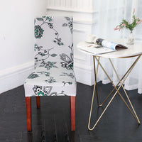 HKM-491539 Elastic Anti-Fouling Chair Cover for Rectangular Chairs, Polyester Blend, Fits Chair Backs 45-58cm