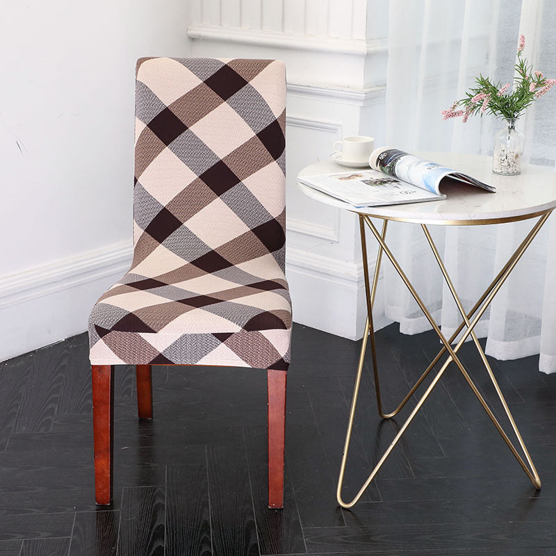 HKM-491539 Elastic Anti-Fouling Chair Cover for Rectangular Chairs, Polyester Blend, Fits Chair Backs 45-58cm