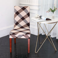 HKM-491539 Elastic Anti-Fouling Chair Cover for Rectangular Chairs, Polyester Blend, Fits Chair Backs 45-58cm