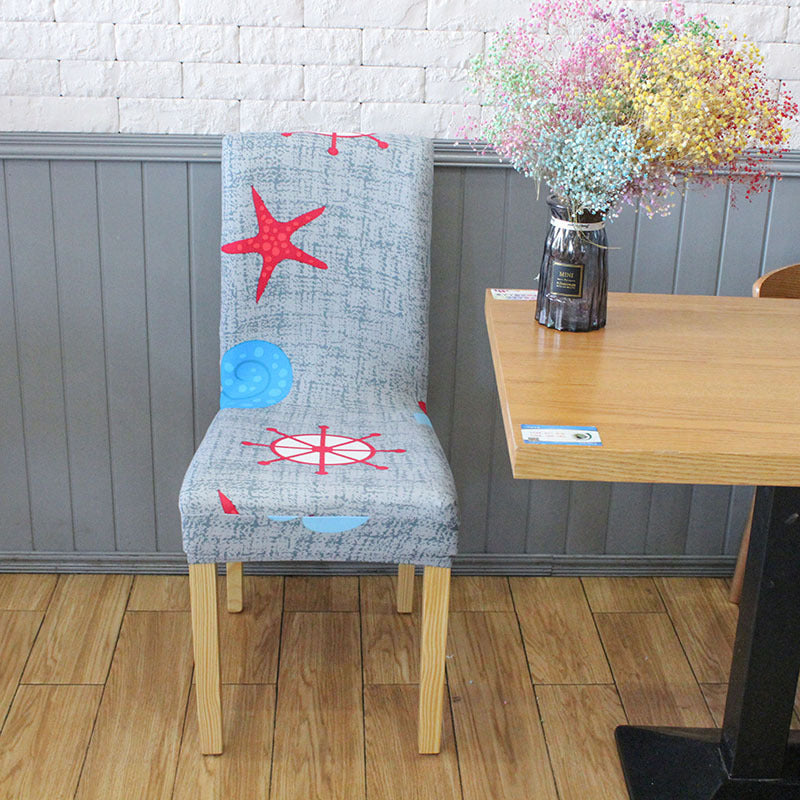 HKM-491539 Elastic Anti-Fouling Chair Cover for Rectangular Chairs, Polyester Blend, Fits Chair Backs 45-58cm
