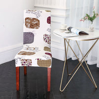 HKM-491539 Elastic Anti-Fouling Chair Cover for Rectangular Chairs, Polyester Blend, Fits Chair Backs 45-58cm