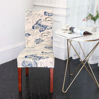 HKM-491539 Elastic Anti-Fouling Chair Cover for Rectangular Chairs, Polyester Blend, Fits Chair Backs 45-58cm