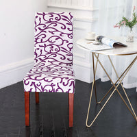 HKM-491539 Elastic Anti-Fouling Chair Cover for Rectangular Chairs, Polyester Blend, Fits Chair Backs 45-58cm