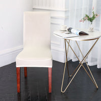 HKM-491539 Elastic Anti-Fouling Chair Cover for Rectangular Chairs, Polyester Blend, Fits Chair Backs 45-58cm