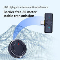 HKM-491667 Dual-Port Wireless Microphone System with Charging Cabin for iOS & Type-C Devices