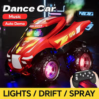 HKM-491731 4x4 RC Stunt Dance Car with Lights, Music, and 360-Degree Rotation - USB Rechargeable Off-Road Toy for Kids