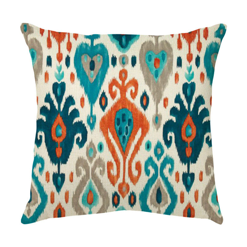 HKM-491859 Geometric Pattern Linen Pillowcase Cover - Modern Style, 45x45cm