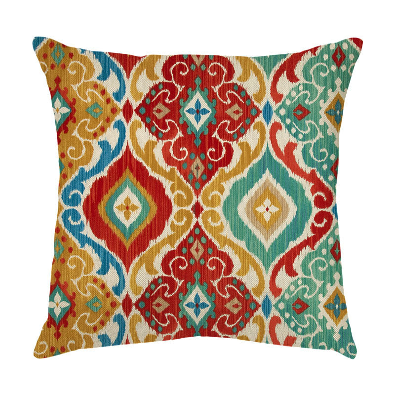 HKM-491859 Geometric Pattern Linen Pillowcase Cover - Modern Style, 45x45cm