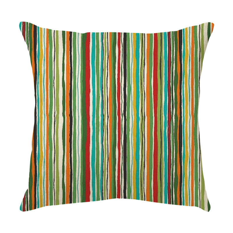HKM-491859 Geometric Pattern Linen Pillowcase Cover - Modern Style, 45x45cm