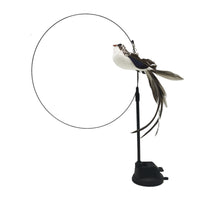 HKM-491923 Steel Wire Feather Funny Cat Stick Long Rod