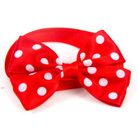 HKM-491987 Dot Bow Accessories for Pets in 15 Colors - Adjustable Webbing (20-36CM)