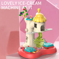 HKM-492051 Colorful DIY Play Clay Ice Cream Maker Set for Kids with Tree House Moulds, 7 Colors, Age 3+