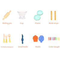 HKM-492051 Colorful DIY Play Clay Ice Cream Maker Set for Kids with Tree House Moulds, 7 Colors, Age 3+