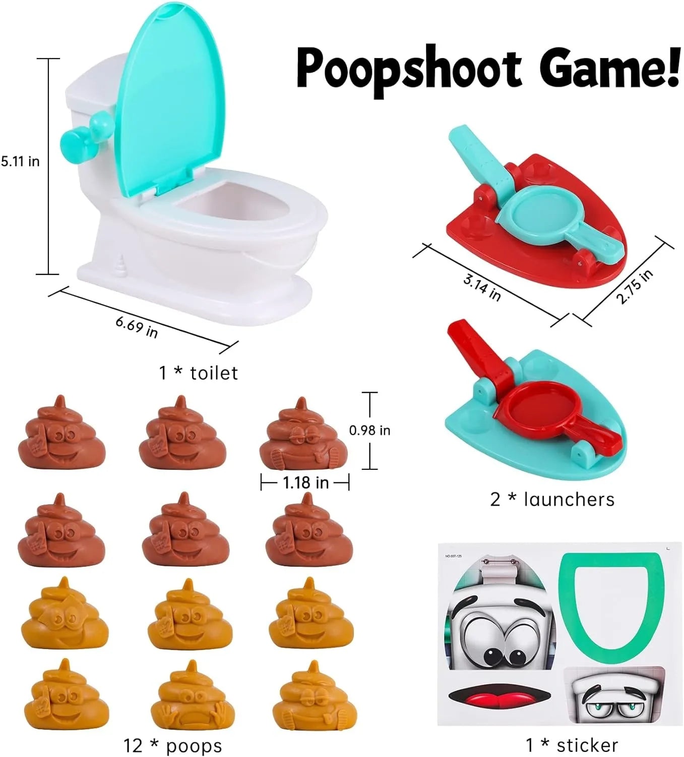 HKM-492115 Creative Toilet Poop Shoot Game Toy for Families - Fun Educational Game for Ages 5 & Up