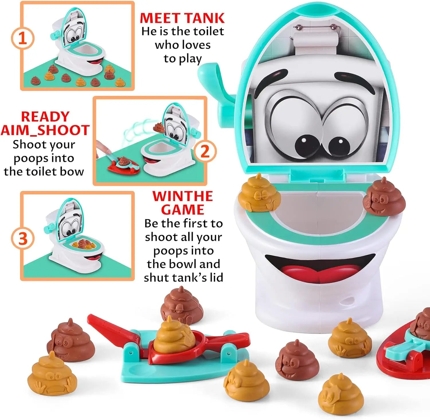 HKM-492115 Creative Toilet Poop Shoot Game Toy for Families - Fun Educational Game for Ages 5 & Up