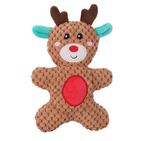 HKM-492115 Plush Sound Toys for Pets - Christmas Cartoon Series with Santa Claus, Elk, and Gingerbread Man Designs