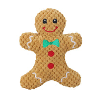 HKM-492115 Plush Sound Toys for Pets - Christmas Cartoon Series with Santa Claus, Elk, and Gingerbread Man Designs
