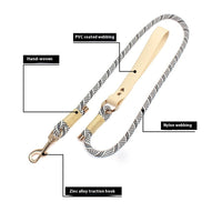 HKM-492179 Medium-Sized Nylon PVC Dog Safety Buckle Traction Rope in Wizard of Oz Green and Shadow White, 120cm Length