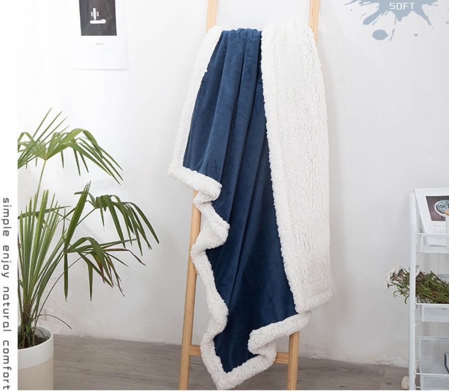 HKM-492243 Cozy Crystal Cashmere Double Blanket for Spring and Autumn Naps