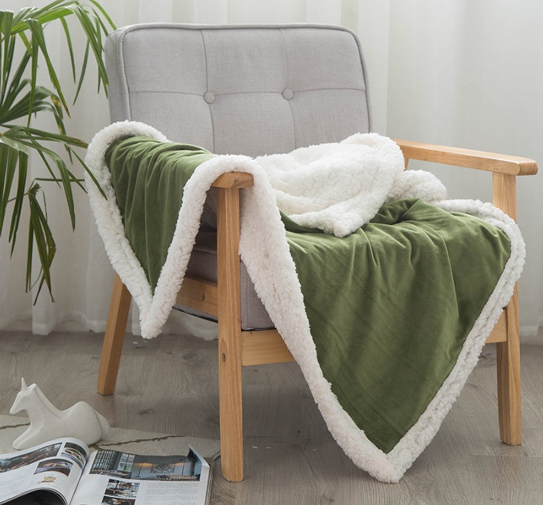 HKM-492243 Cozy Crystal Cashmere Double Blanket for Spring and Autumn Naps