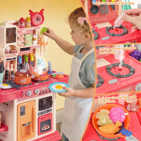 HKM-492435 Children's Mini Kitchen Play Set - 46-Piece Pretend Cooking Toy for Ages 2-13