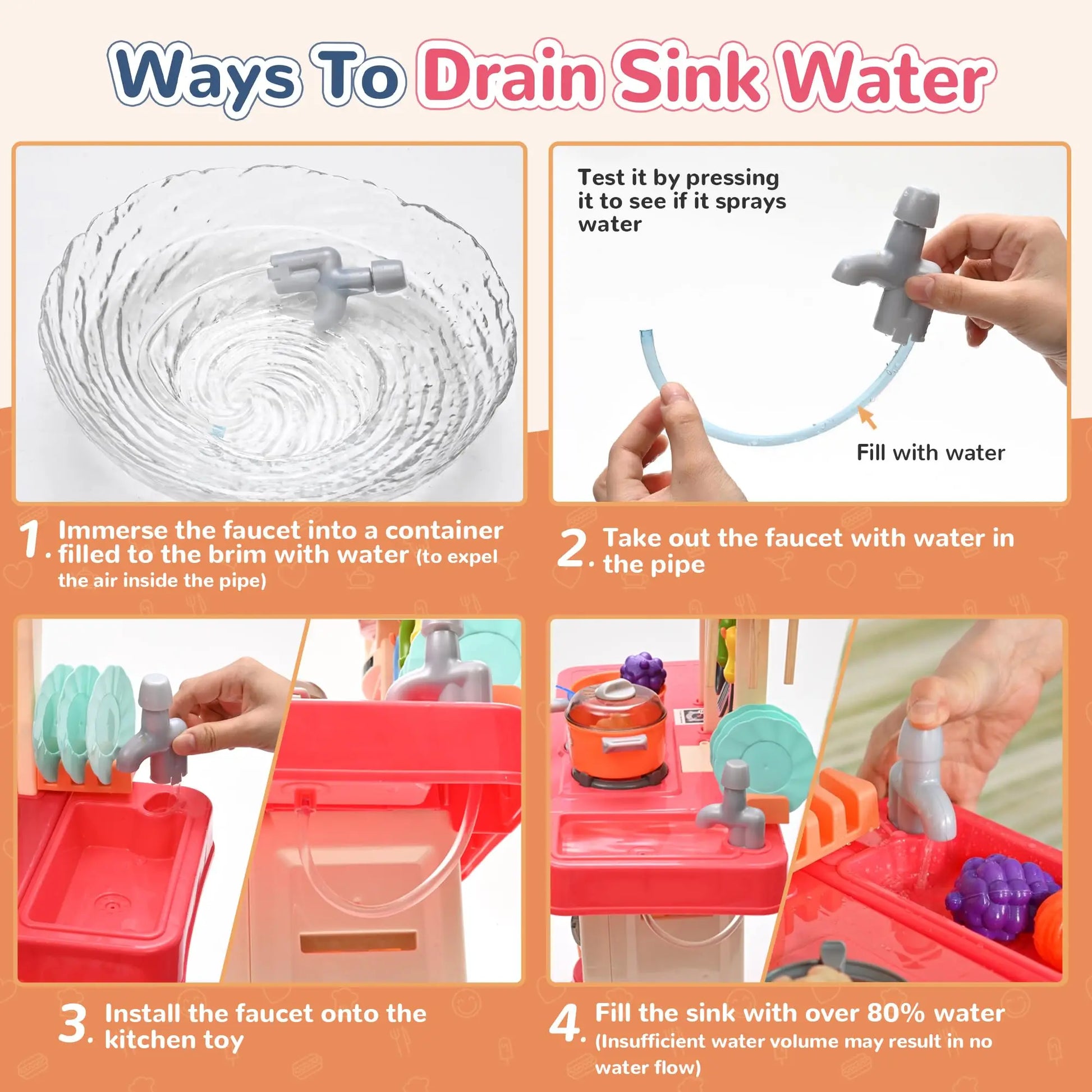 Children's Mini Kitchen Play Set - 46-Piece Pretend Cooking Toy for Ages 2-13