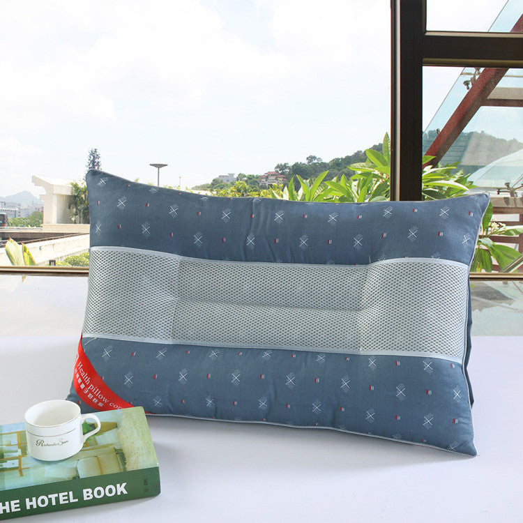 HKM-492435 Pearl Cotton Cassia Seed Physiotherapy Pillow - Brushed Polyester Fiber Filling, 42x65cm, 5.1-10cm Height