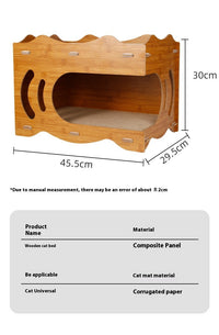 HKM-492627 Double Layer Cat Scratch Board with Integrated Scrapers - Wear-Resistant Design in Luxury Colors