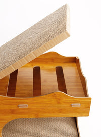 HKM-492627 Double Layer Cat Scratch Board with Integrated Scrapers - Wear-Resistant Design in Luxury Colors