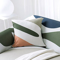 HKM-492691 Universal Stretch Sofa Cover - Soft Fabric, Plant Floral Design, Fits Most Sofas 1-4 Seats