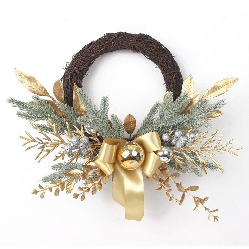 HKM-492755 Golden Plastic Wire Garland for Home Decoration - Simple & Modern Wall Hanging, Available in Multiple Sizes
