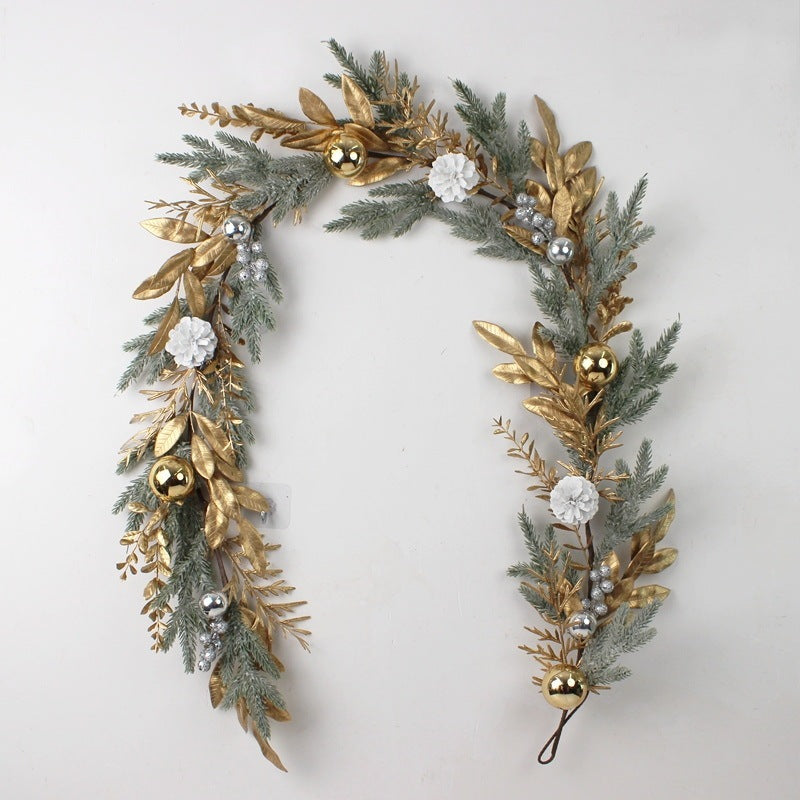 HKM-492755 Golden Plastic Wire Garland for Home Decoration - Simple & Modern Wall Hanging, Available in Multiple Sizes