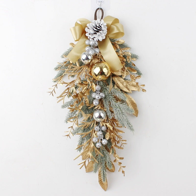 HKM-492755 Golden Plastic Wire Garland for Home Decoration - Simple & Modern Wall Hanging, Available in Multiple Sizes