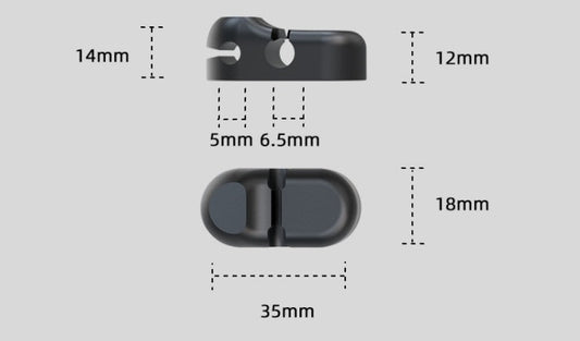 HKM-492819 Self-Adhesive Silicone Cable Organizer for Data, Charging, and Power Cables - Multiple Hole Options Available