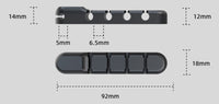 HKM-492819 Self-Adhesive Silicone Cable Organizer for Data, Charging, and Power Cables - Multiple Hole Options Available
