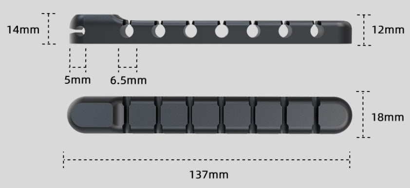 HKM-492819 Self-Adhesive Silicone Cable Organizer for Data, Charging, and Power Cables - Multiple Hole Options Available