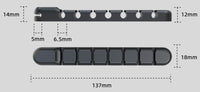 HKM-492819 Self-Adhesive Silicone Cable Organizer for Data, Charging, and Power Cables - Multiple Hole Options Available