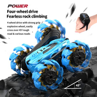HKM-492883 4WD Double-Sided Swing Arm Remote Control Stunt Car with Expansion Wheel for Kids
