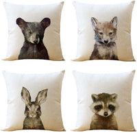 HKM-492947 Animal Print Linen Pillowcase - Minimalist Home Decor Accent