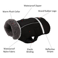 HKM-493139 Thick Warm Waterproof Dog Vest with Reflective Features for Small to Large Breeds