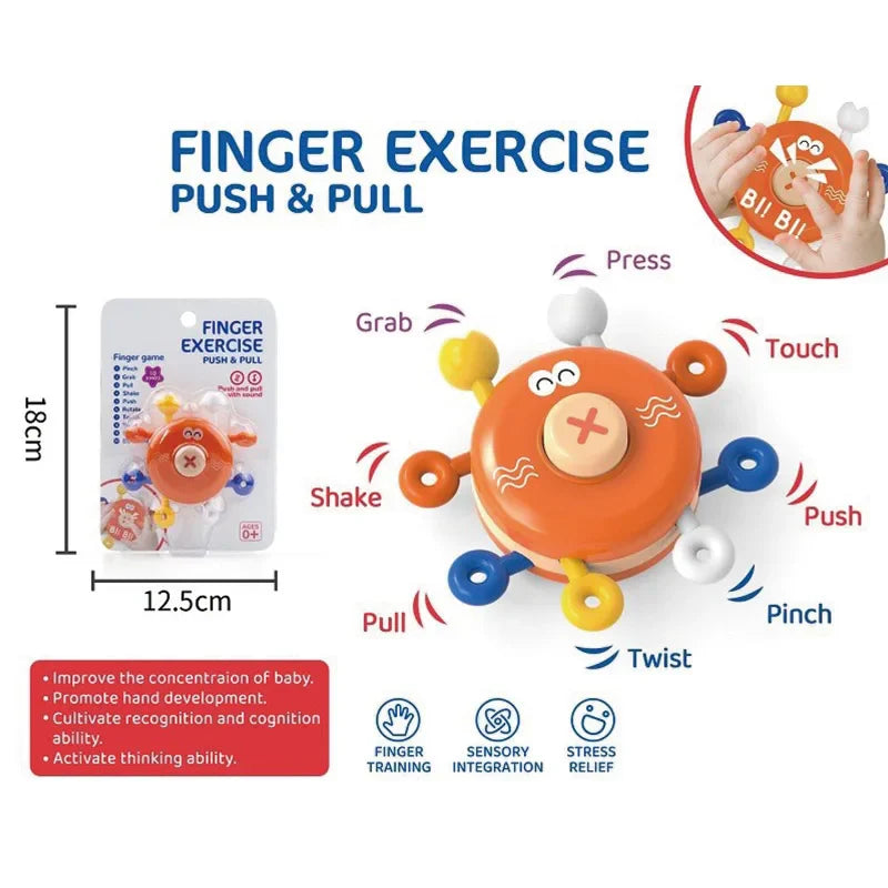 HKM-493203 Baby Finger Exercise Push-Pull Rattle Toy for Hand-Eye Coordination and Fidgeting Fun