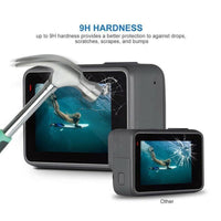 HKM-493203 Tempered Glass Protection Film Compatible with GoPro Hero 5/6/7 - Lens & LCD Screen Protector