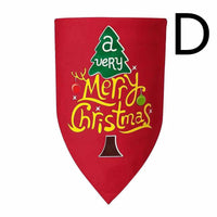 HKM-493331 Christmas Dog Triangle Bandana in Red and Green – Double-Layered Polyester Design, Size L: 70*48*48CM