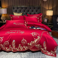 HKM-493395 Ice Silk Cotton Quilt Set - 4-Piece Bedding Set with Jacquard Design, Available in Multiple Sizes