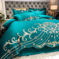 HKM-493395 Ice Silk Cotton Quilt Set - 4-Piece Bedding Set with Jacquard Design, Available in Multiple Sizes