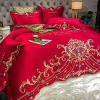 HKM-493395 Ice Silk Cotton Quilt Set - 4-Piece Bedding Set with Jacquard Design, Available in Multiple Sizes