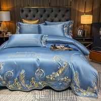 HKM-493395 Ice Silk Cotton Quilt Set - 4-Piece Bedding Set with Jacquard Design, Available in Multiple Sizes
